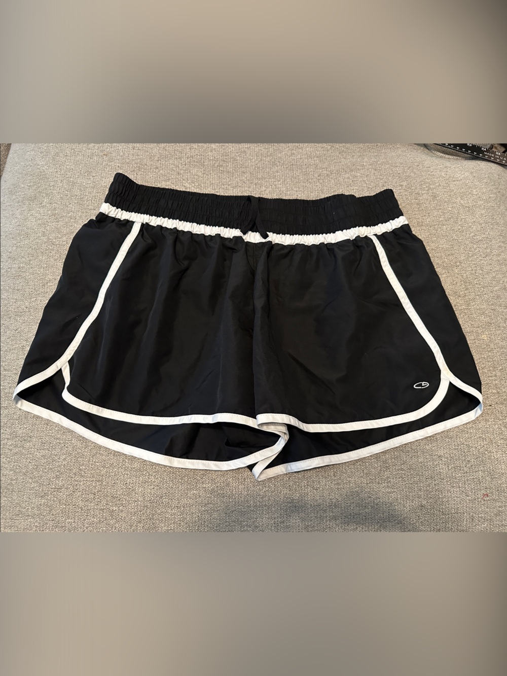 Champion Black Athletic Shorts with White Trim- pristine/like new! XXL